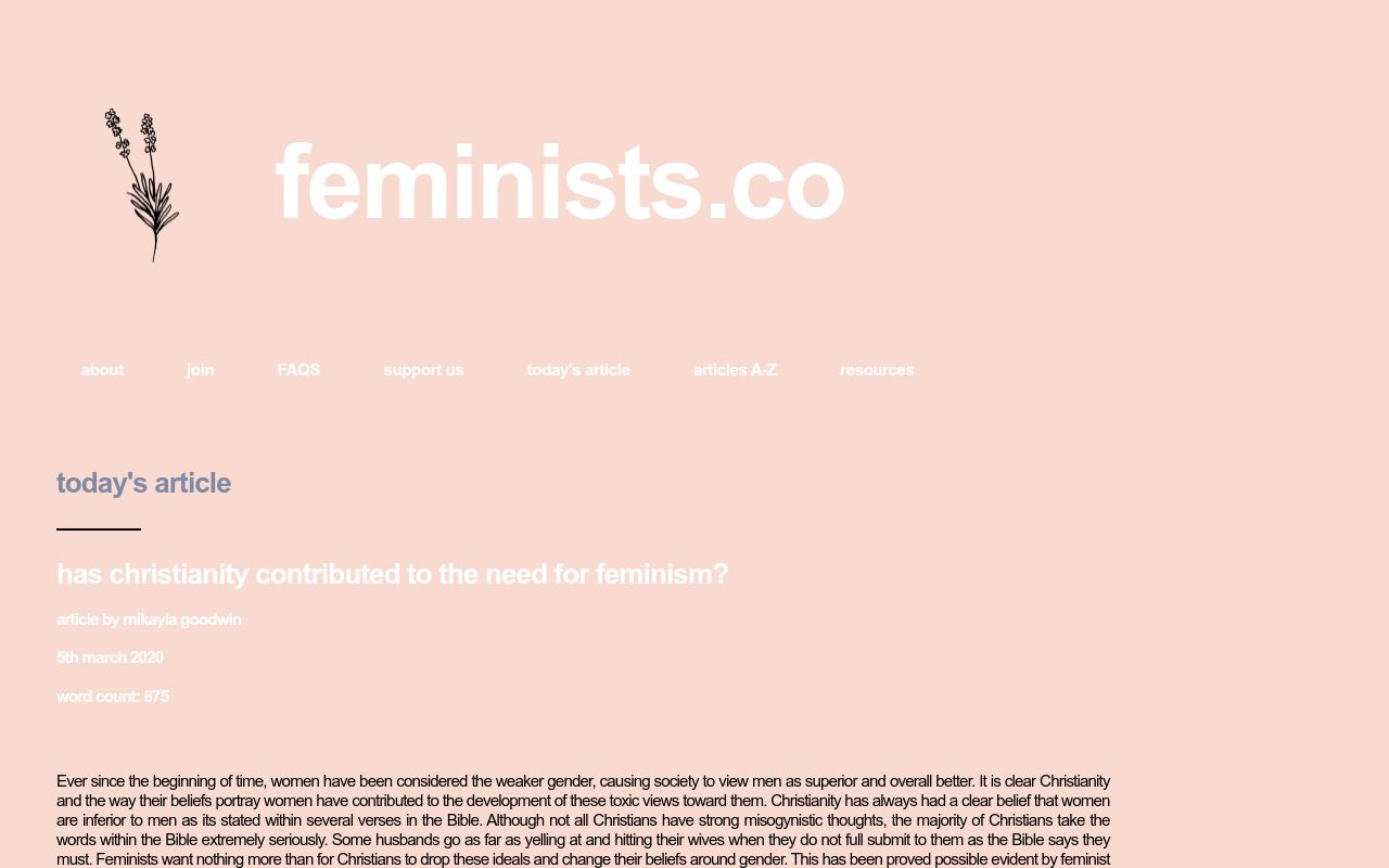 Carrd profile picture for @feminists